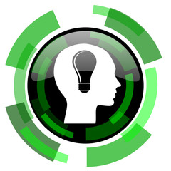Aufkleber - head icon, green modern design isolated button, web and mobile app design illustration