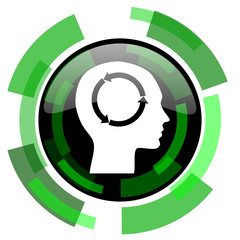 Aufkleber - head icon, green modern design isolated button, web and mobile app design illustration