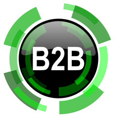 Poster - b2b icon, green modern design isolated button, web and mobile app design illustration