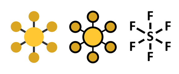 Sticker - sulfur hexafluoride gas insulator molecule. 