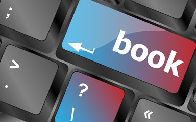 Poster - Book button on keyboard keys - business concept vector, keyboard keys, keyboard button