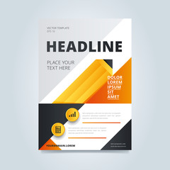 Wall Mural - Brochure design template, business layout, vector illustration. Cover and back side for flyer or magazine.