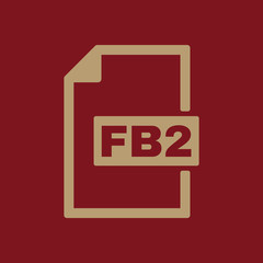 Poster - The FB2 icon. File format symbol. Flat