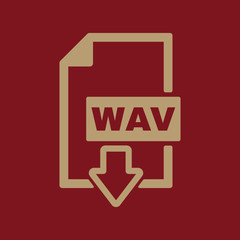 Poster - The WAV icon. File audio format symbol. Flat