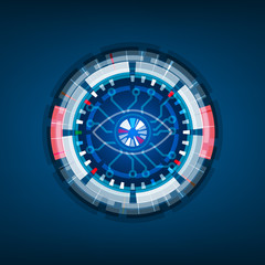 Wall Mural - iris scan technology, retina eye, digital background, vector ill