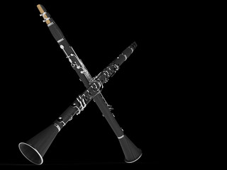 Wall Mural - Clarinet. 3D rendering