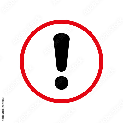 Fotografie, Obraz Warning sign exclamation mark in a circle of care