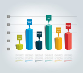 Wall Mural -  3D design graph. Infographics chart.