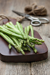 Sticker - fresh asparagus on a cutting board