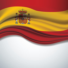 Wall Mural - Vector of  Spain flag blowing in the wind.