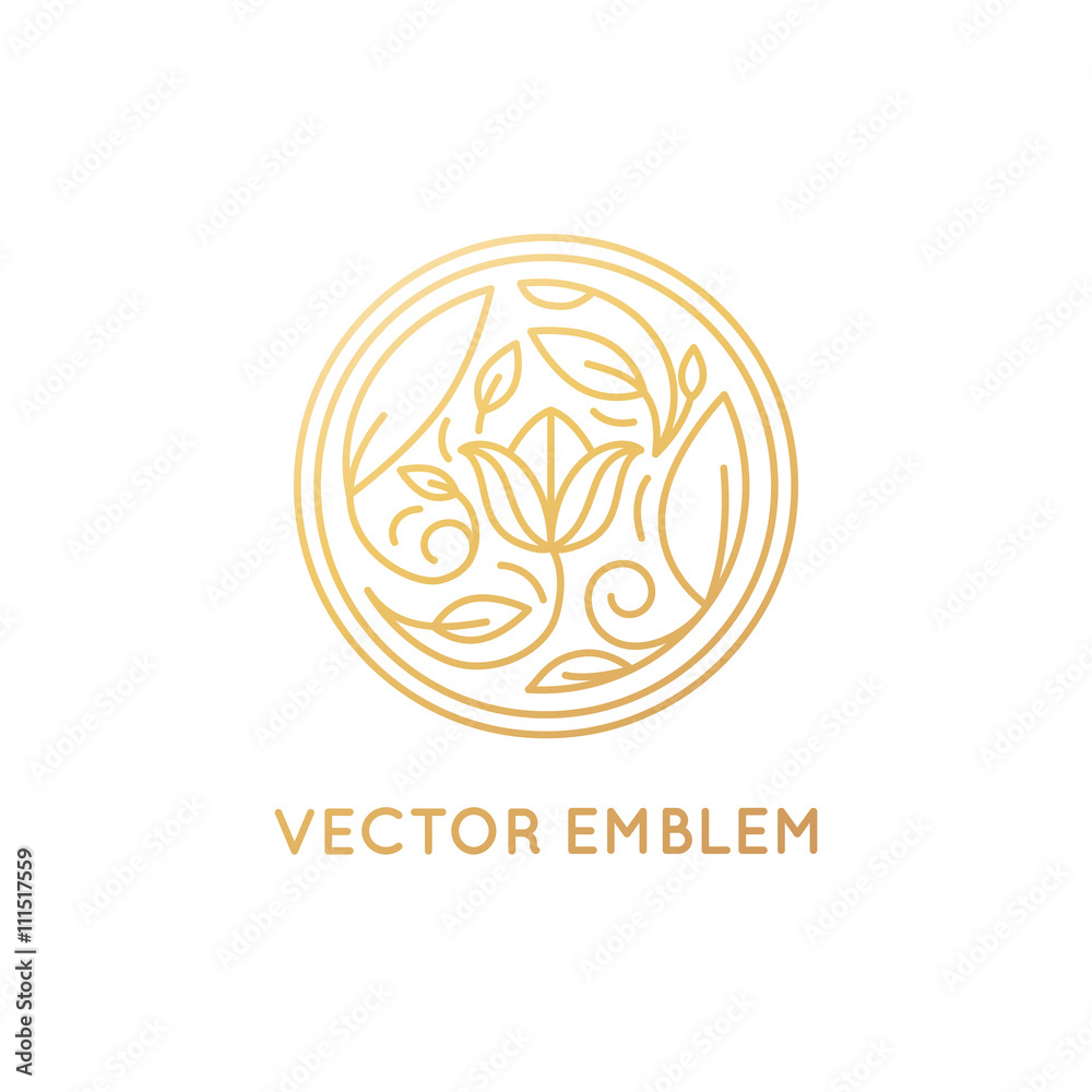 Vector simple and elegant logo design template in trendy linear Stock ...