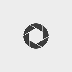 Poster - Camera objective icon in a flat design in black color. Vector illustration eps10