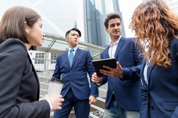 Business team working at Hong Kong