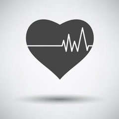 Poster - Heart with cardio diagram icon