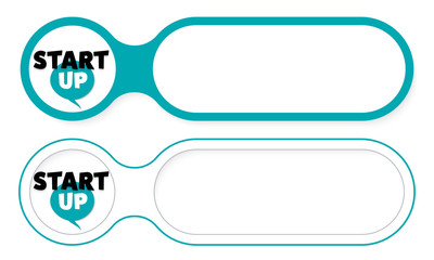 Poster - Two abstract buttons for your text and start up icon