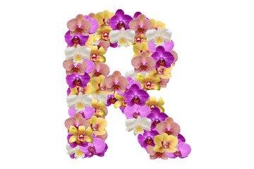 Letter r made of flowers