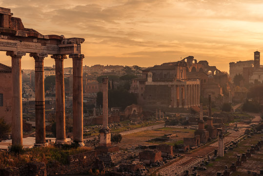 rome, italy: the roman forum. old town of the city