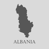 Fototapeta Mapy - Black Albania map - vector illustration