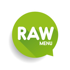 Sticker - Raw Food Menu label vector green