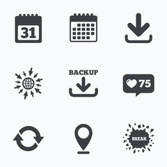 Poster - Download and Backup signs. Calendar, rotation