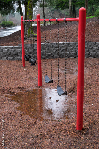 red swing set