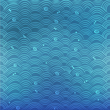 Seamless Pattern With Wave Of Blue Japanese Style ; Vector Illustration