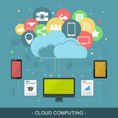 Poster - Cloud computing vector illustration.