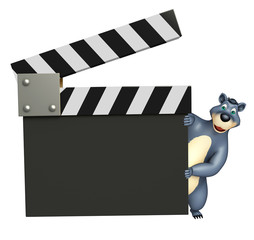 Sticker - fun Bear cartoon character with clapper board