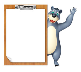 Wall Mural - cute Bear cartoon character with exam pad