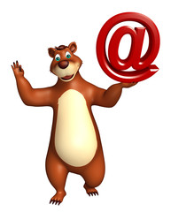 Poster - cute Bear cartoon character with at the rate sign