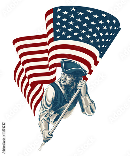 Fotomural Independence Day - Fourth of July Vector vintage illustration