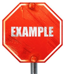 example sign background, 3d rendering, a red stop sign