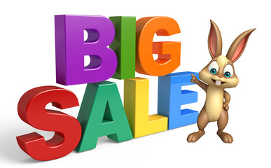 Sticker - cute Bunny cartoon character with big sale