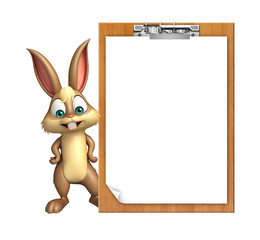 Wall Mural - cute Bunny cartoon character with exam pad