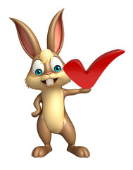 Poster - cute Bunny cartoon character with right sign