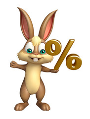 Sticker - Bunny cartoon character with percentage sign