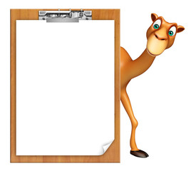 Poster - cute Camel cartoon character with exam pad