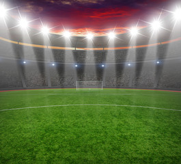  soccer stadium with the bright lights