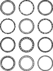Fototapete - Set of dozen grunge vector templates for rubber stamps