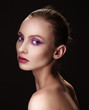 © FoodAndPhoto - Close up portrait of a beautiful brunette girl with pink makeup