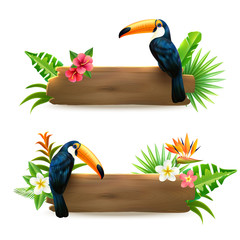 Sticker - Toucan 2 Tropical Rainforest Banners 