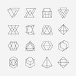 © jack1e - Set of geometric signs, logotypes and frames. Minimal hipster style. Line design elements.
