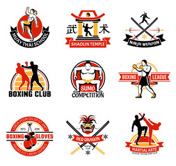 Sticker - Martial Clubs Colorful Emblems