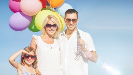 Canvas Print - family with colorful balloons