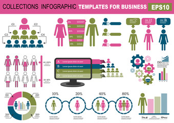 Wall Mural - Collection of infographic people  elements for business.Vector i