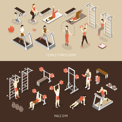 Poster - Fitness Isometric Horizontal Banners