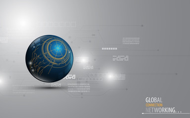 Poster - abstract technology network computer global innovation concept design background