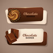 Set of vector banners with chocolate and cupcakes.