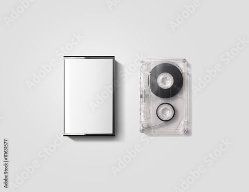 Fotomural Blank cassette tape box design mockup, isolated, clipping path.