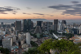 Fototapeta Londyn - Financial center of Rio de Janeiro city by sunset, Brazil